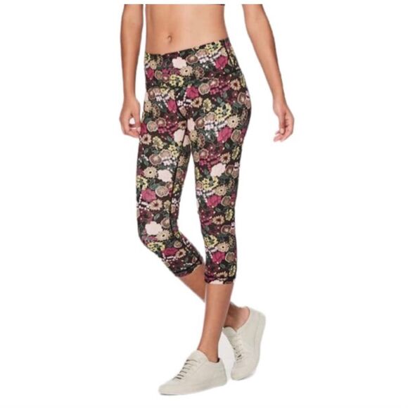Lululemon Wunder Under Crop Fleurolace High Rise Size 6 - Picture 1 of 9